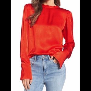 NWT Women’s Treasure & Bond Satin Tie Back Blouse